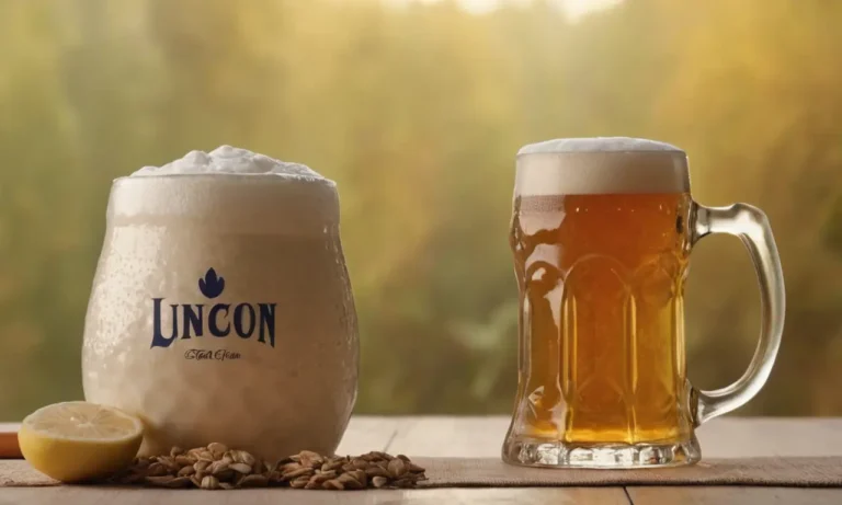 Representa una postura de yoga serena con un vaso de cerveza y colores relajantes