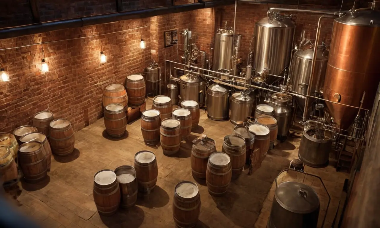 El papel pintado muestra la elaboración de cerveza