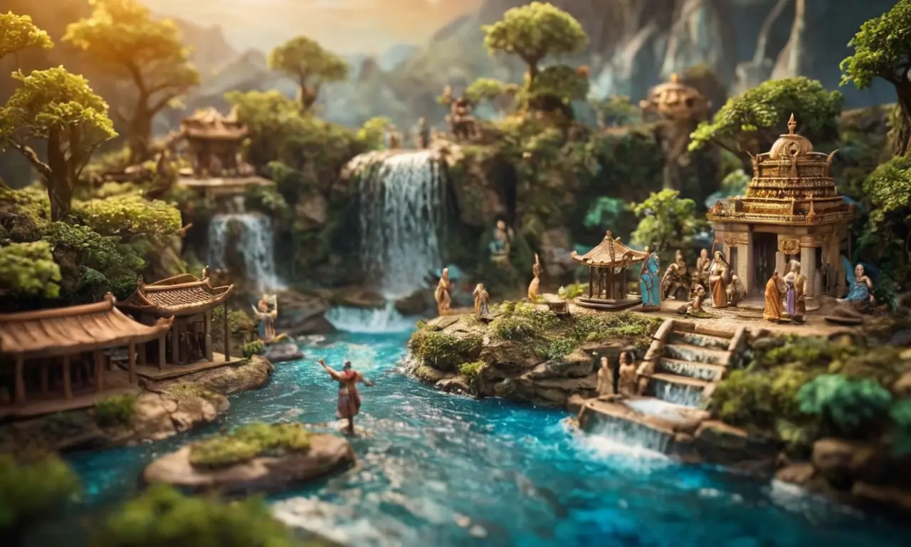 El papel tapiz muestra mitos antiguos