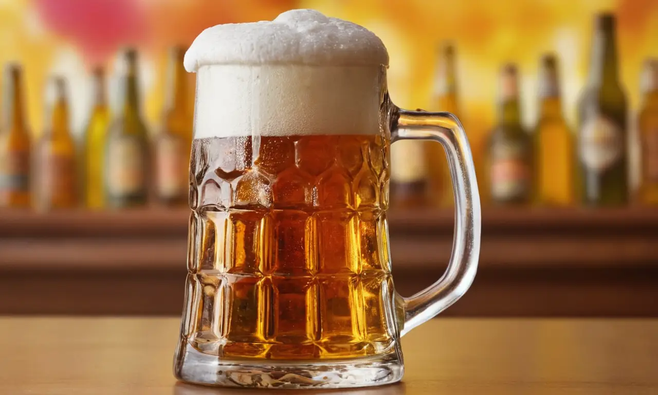 El papel pintado muestra una cerveza con colores vibrantes y el título de la guía