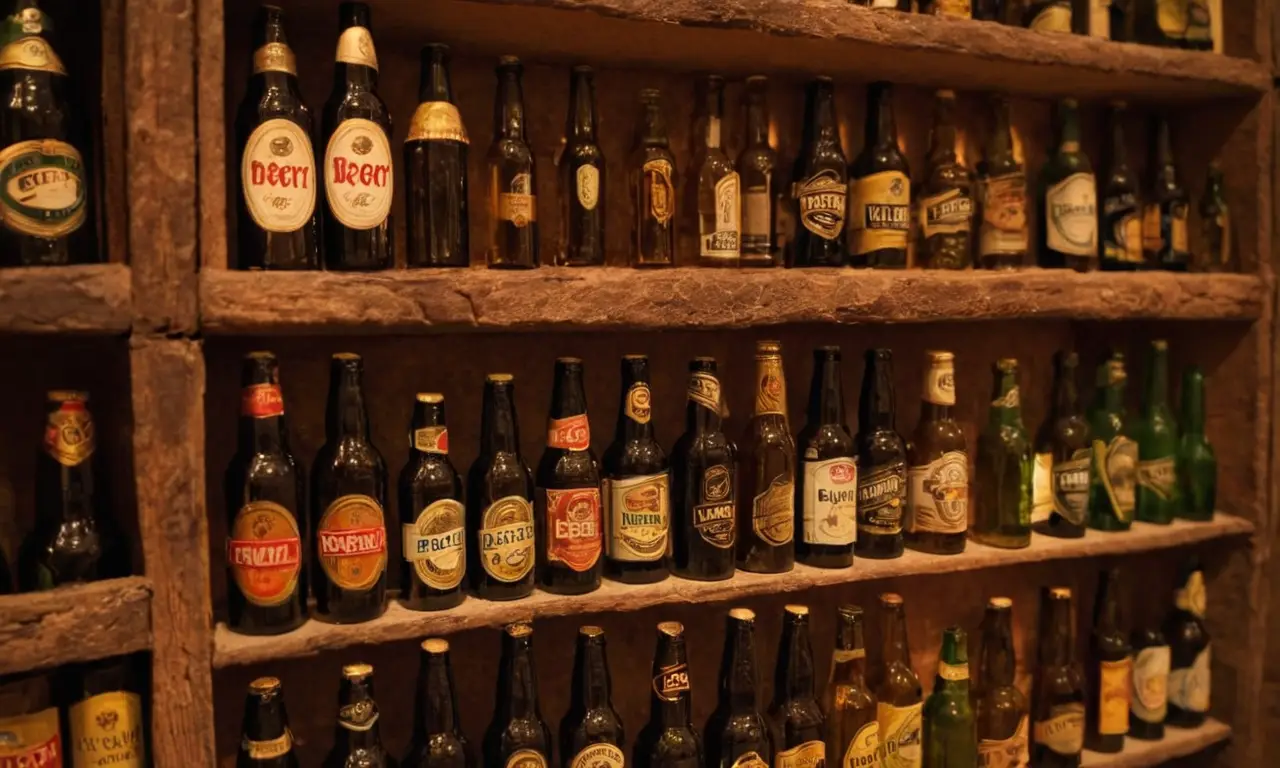 El papel pintado muestra métodos de almacenamiento y conservación de cerveza