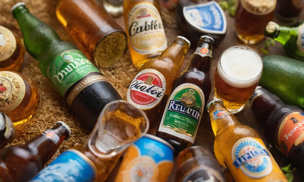 El papel pintado muestra la fusión de cervezas vibrante