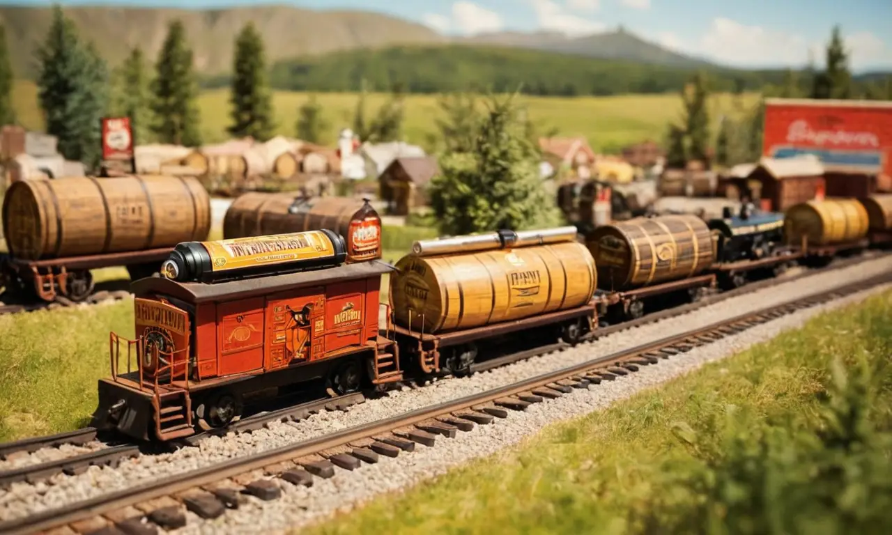 Publicidad vintage de ferrocarriles y cerveza