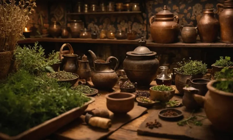 Papel pintado antiguo muestra hierbas de gruit y escenas medievales