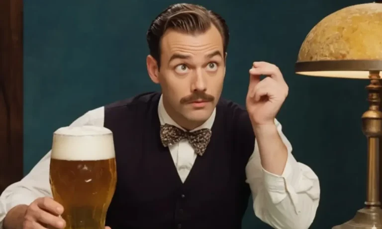 Un póster ilustrado antiguo muestra a un hombre curioso