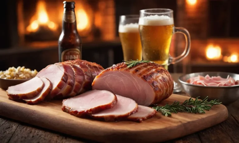 Imagen elegante y lujosa de jamón y cerveza