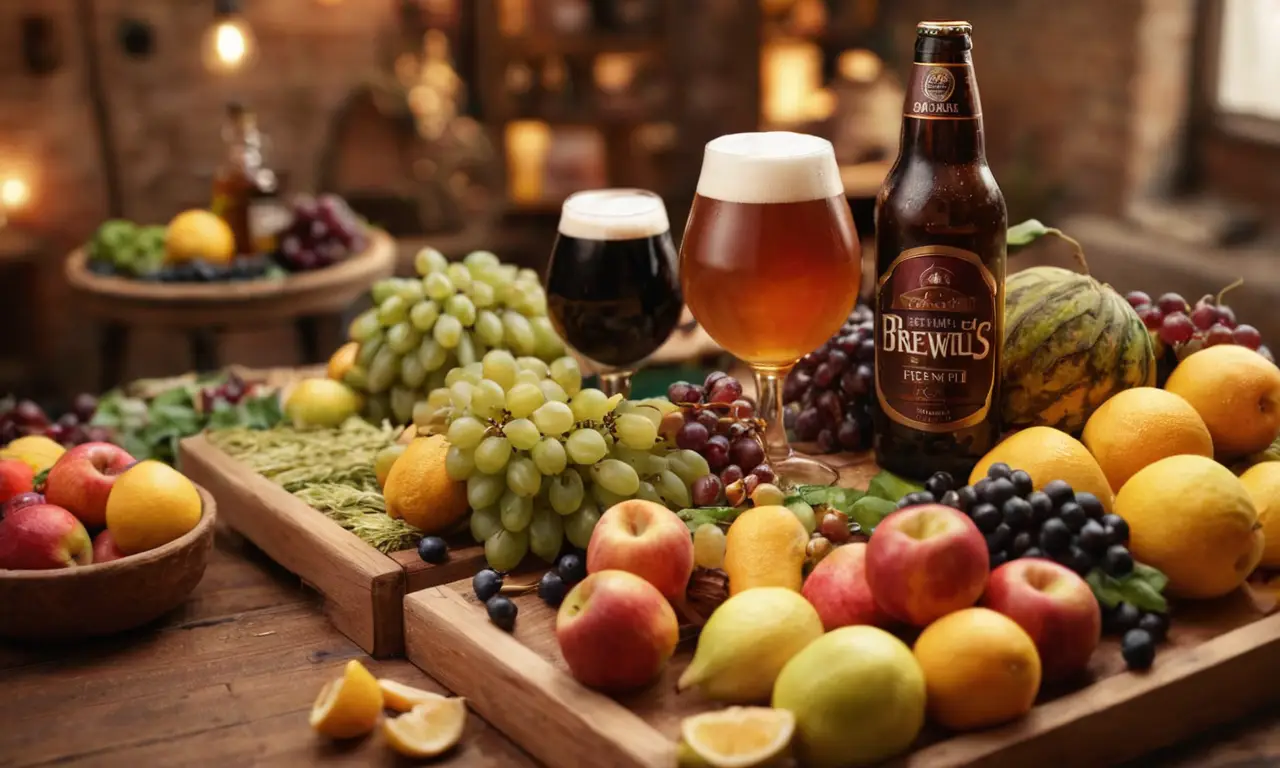 Ilustra la elaboración de cerveza con fruta