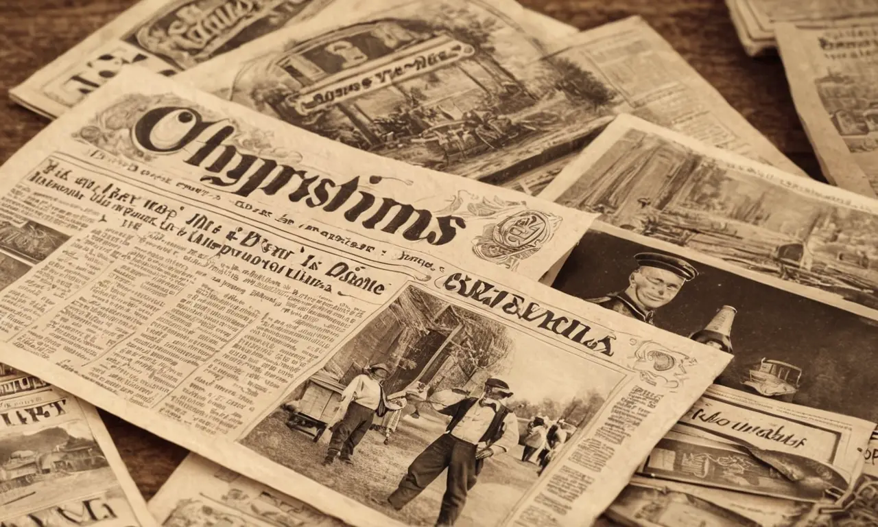 Publicidad cervecera histórica en tonos sepia