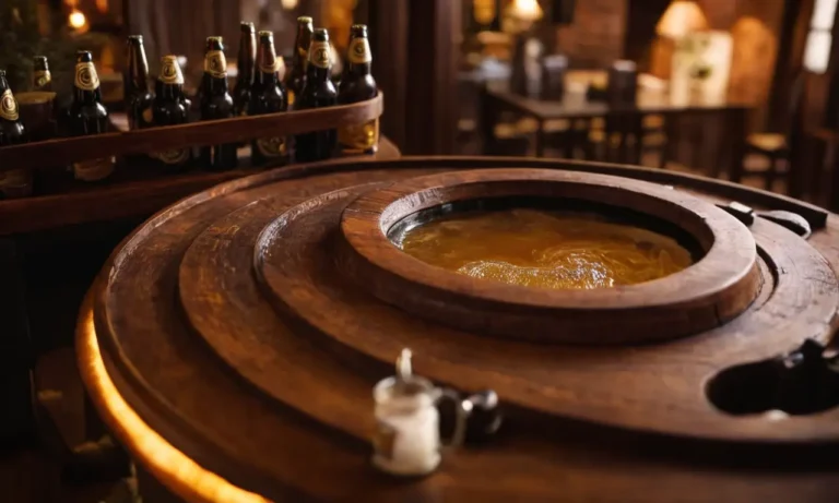 Madera oscura y cerveza invitante