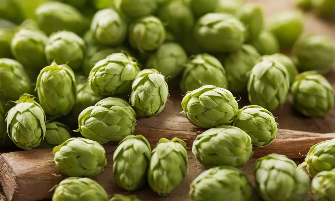 El papel pintado muestra un hongo belga híbrido con lúpulo y cerveza