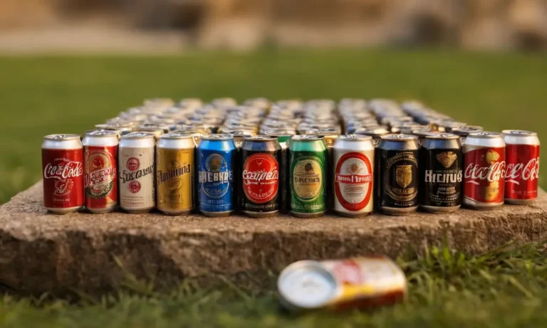 Muestra la evolución de diseños de latas de cerveza